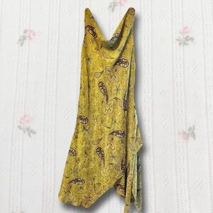 🪴Green Paisley Cow Neck Midi Dress